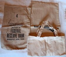 Three VTG Authentic Cloth Money Deposit Coins Bank Federal Bags America US Lot picture