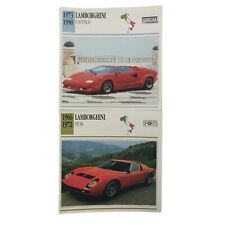 Lot of 2 Vintage Lamborghini Photo Spec Sheet Info CARD picture