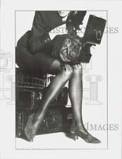 1989 Press Photo A model wearing Silky Herringbone pantyhose - lra76209 picture