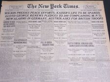 1919 APRIL 10 NEW YORK TIMES - WILSON PRESSES PEACE EFFORTS KAISER - NT 6966 picture