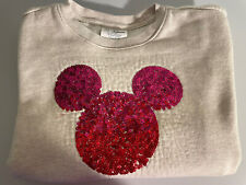 Disney X Gap Mickey Hot Pink Sequin Ears Sweatshirt Sz 10 picture