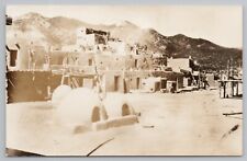 RPPC Taos New Mexico Indian Pueblo Village c1920 Real Photo Postcard picture