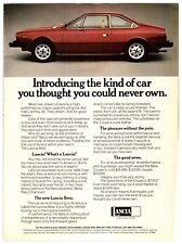 Original 1976 Lancia Beta Car - Print Advertisement (8x11) *Vintage Original* picture