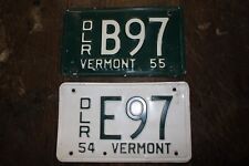 2 Vintage Vermont dealer license plates 1954 & 1955 picture