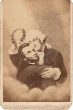 1865 CDV Washington & Lincoln Apotheosis - Lincoln assassination memorial card picture