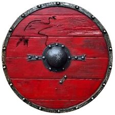 King Ragnar Lothbrok: Handcrafted Authentic Wooden Viking Shield, 24 Inches picture