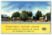 c1950's Pinecrest Motor Lodge Roadside Pocatello Idaho ID Vintage Postcard picture