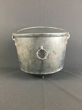Antique 8-M Marked Cast Iron Three Legged Bean Pot Kettle With Gate Mark and Bai picture
