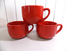 Gibson Home Soup Bowl Cup Mug Red 5” x 3” set of 3 picture