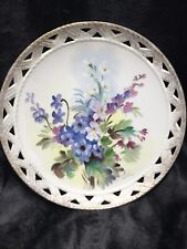 Suzuki Signed Hand Painted Floral Plate with Gold Trim Japan Vintage picture