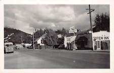 RPPC Drain OR Oregon Main Street Totem Inn Chevron Gas Station Photo Postcard picture