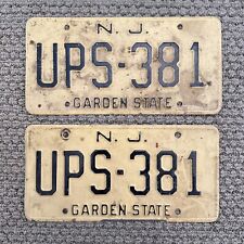 Vintage New Jersey License Plate pair 1960s/1970s # UPS - 381 picture