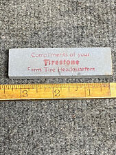 Vintage Firestone Farm Tire Headquarters Knife Sharpening Wet Stone picture