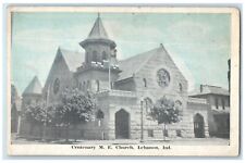 c1910's Centenary ME Church Scene Street Lebanon Indiana IN Antique Postcard picture