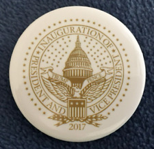 2017 DONALD TRUMP (OFFICIAL) 45TH INAUGURATION DAY (AUTHENTIC) WHITE PIN BUTTON picture