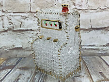 hand made crystal glass mini slot machine figurine 4''x 3'' collectable picture