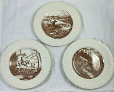 Royal Cauldon Plates Brown 3 PC Boat House, Over the Top,  Full Cry 10