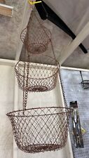 vintage copper Collapsible hanging baskets. picture