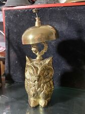 Antique Brass Ornate Hotel Front Counter Desk Bell Owel Shaped picture