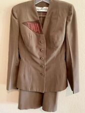 Vintage TWA Airlines Stewardess Uniform 1955-1960 Jacket, Skirt & Hat with Wings picture