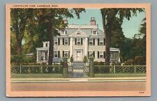 Longfellow Home Cambridge Mass Massachusetts Street View Vintage Postcard c1950 picture