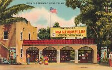 Miami Florida Postcard Musa Isle Seminole Indian Village c 1940s 50s  M3 picture