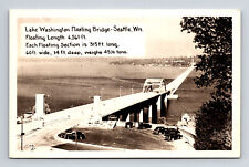 RPPC Lake Washington Floating Bridge Seattle Washington WA Real Photo Postcard picture