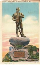 Statue of the Green Mountain Boys Rutland VT Linen Postcard Not Posted-49d picture