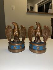 PAIR OF JFK FEDERAL AMERICAN BRONZE EAGLE BOOKENDS PATRIOTIC picture