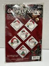 NEW Bucilla 33616 Gallery Of Stitches Holiday Ornaments Santas Set of 6 Sealed picture