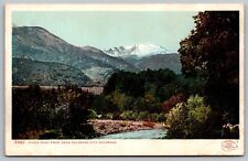 Pikes Peak Region Colorado City Colo Snowcapped Mountain Forest VNG UNP Postcard picture