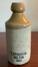 ANTIQUE T. Atherton Bolton 1891 ENGLISH GINGER BEER STONEWARE picture