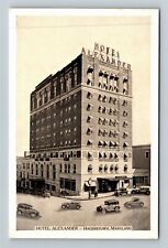 Hagerstown MD-Maryland, Hotel Alexander, Period Cars Antique Vintage Postcard picture