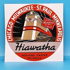 HIAWATHA Railroad Vintage Style DECAL / Vinyl Sticker, luggage label picture