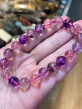 9.8mm Natural Brazil Super Seven 7 Melody Amethyst Crystal Round Beads Bracelet picture