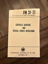 NEW - US Army Guerrilla Warfare SPECIAL FORCES OPERATIONS Book Manual FM 31-21 picture