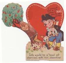 Cannot Tell A Lie When I Axe You To Be My Valentine Boy Washington 1945 Vintage picture