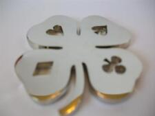 Silver Lucky Four Leaf Clover Suited Heavy Poker Card Guard Hand Protector NEW picture