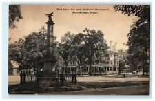 1921 Red Lion and Soldiers Monument, Stockbridge, Massachusetts MA Postcard picture