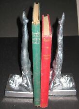 Frankart standing nymph bookends art deco sanded aluminum 9-1/4