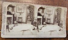 Antique 1899 Underwood Stereoview SAD NEWS FROM THE BATTLEFIELD Lady Fainted picture