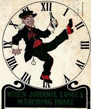 c1905 SCOTTISH INTOXICATED MAN CLOCK WHEN JOHNNIE COMES HOME POSTCARD 39-53 picture