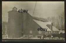 1915 circa Large Barn and livestock on the Farm, STORY ON BACK. Winter # 2 RPPC picture