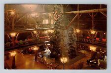 Yellowstone National Park WY-Wyoming, Old Faithful Inn Lobby, Vintage Postcard picture