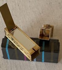 Vintage ELGIN AMERICAN Mirrored Lip Stick Tube Case Gold Tone Boxed picture