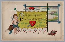 Vintage Valentine postcard. Cupid Artist Palette Paints Gottschalk A84 picture