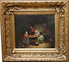 Dutch School Continental Europe Painting on Copper Board Gilt Wood Frame C.1880s picture