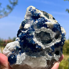 1.72LB  Natural blue cubic fluorite crystal cluster mineral sample/China picture