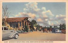 Grand Canyon Village AZ Arizona Bright Angel Lodge Cabins Harvey Vtg Postcard Z2 picture