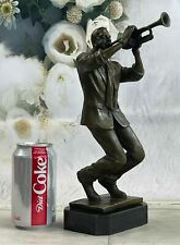 Abstract Modern Art Bronze Figure Sculpture Jazz Musician Trumpet Player Gift NR picture